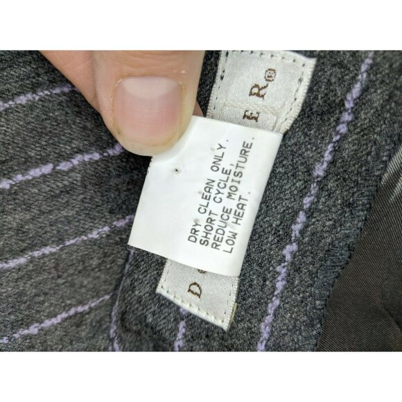 Doncaster Size 12 Wool Skirt Pinstriped Gray Purple Lilac Lined Modest - Picture 6 of 6